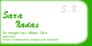 sara nadas business card